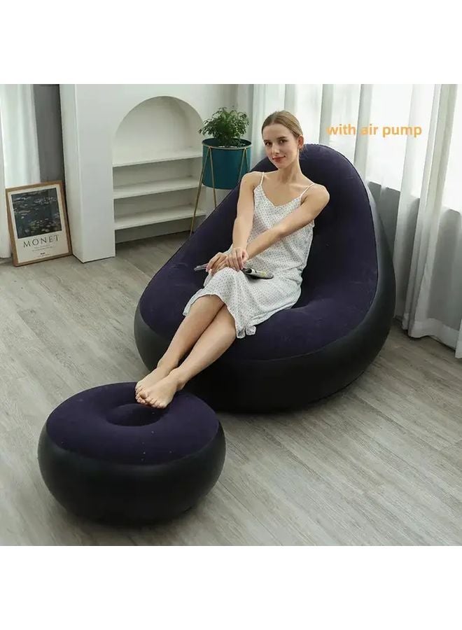Coffee Color Inflatable Sofa With Foot Pump Portable Space Saving Comfortable For All Seasons - Image 2